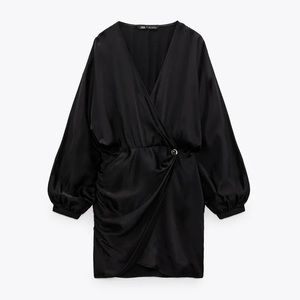 Zara satin effect wrap dress | size M